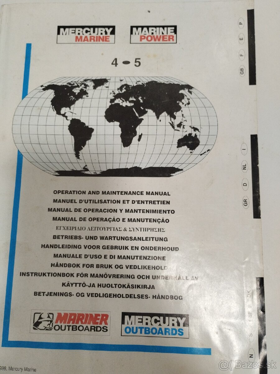 Predám motor Mariner 4hp - 9