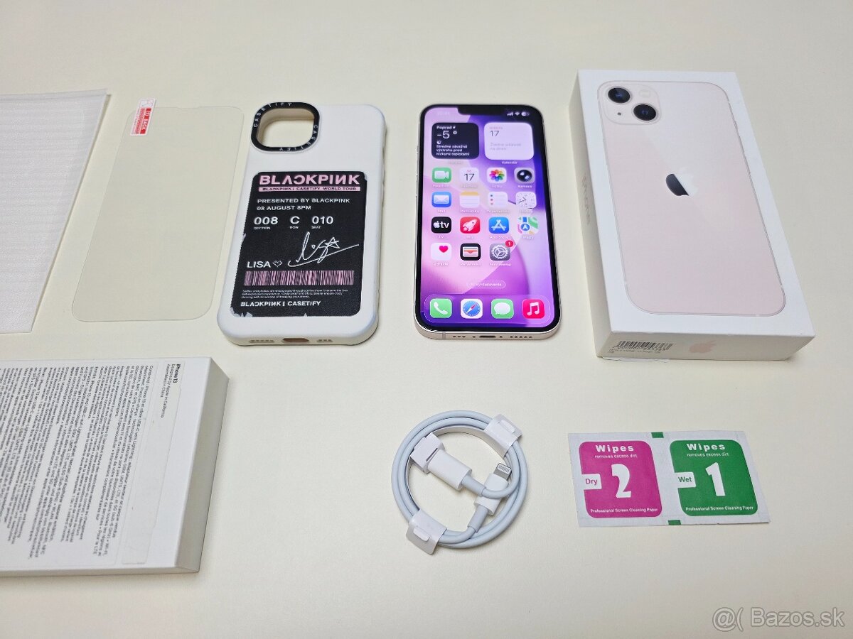 APPLE IPHONE 13 PINK TOP STAV,BATERKA 100% - 9