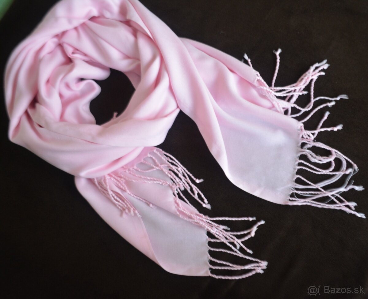 2x pashmina, lososová a ružová - 9