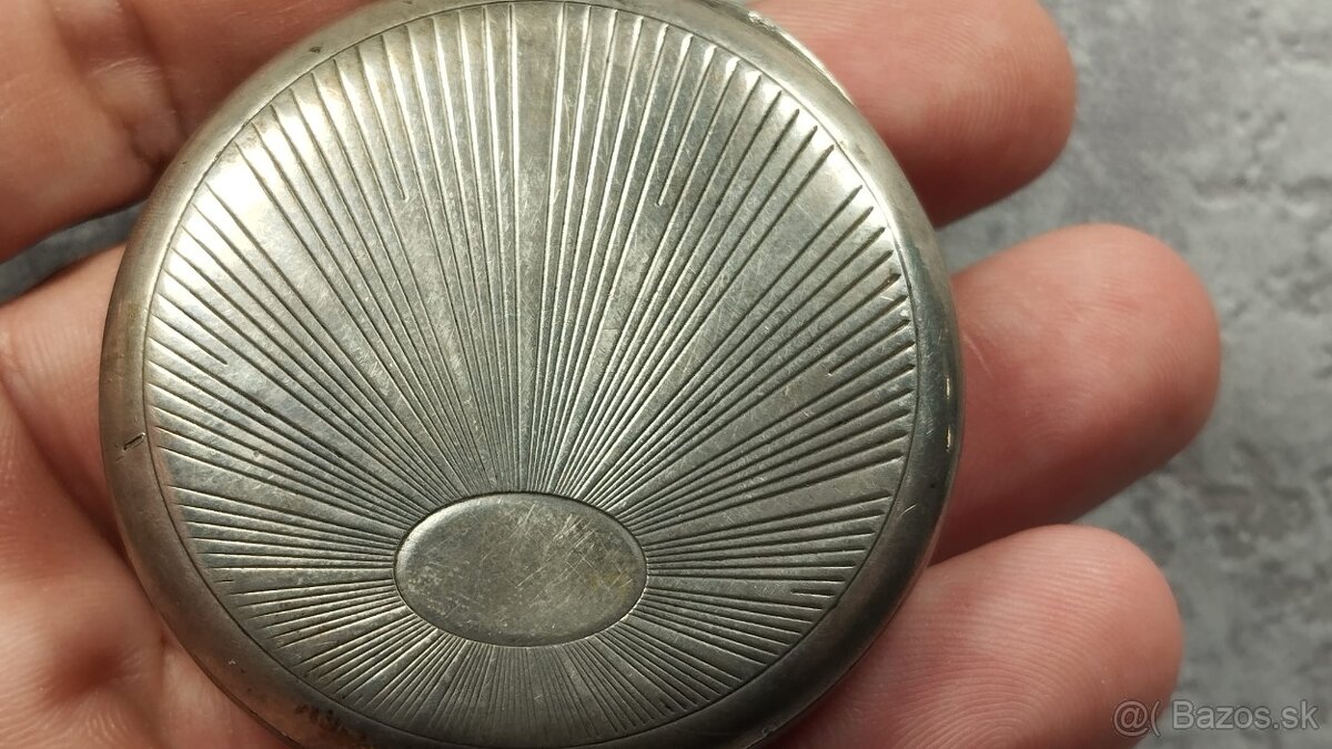 Starožitné pánské švýcarské kapesní STŘÍBRNÉ hodinky DOXA - 9