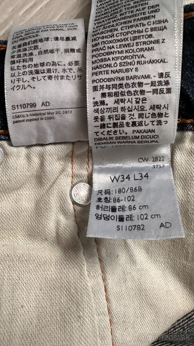 Pánske,kvalitné džínsy LEVIS 502 - veľkosť 34/34 - 9