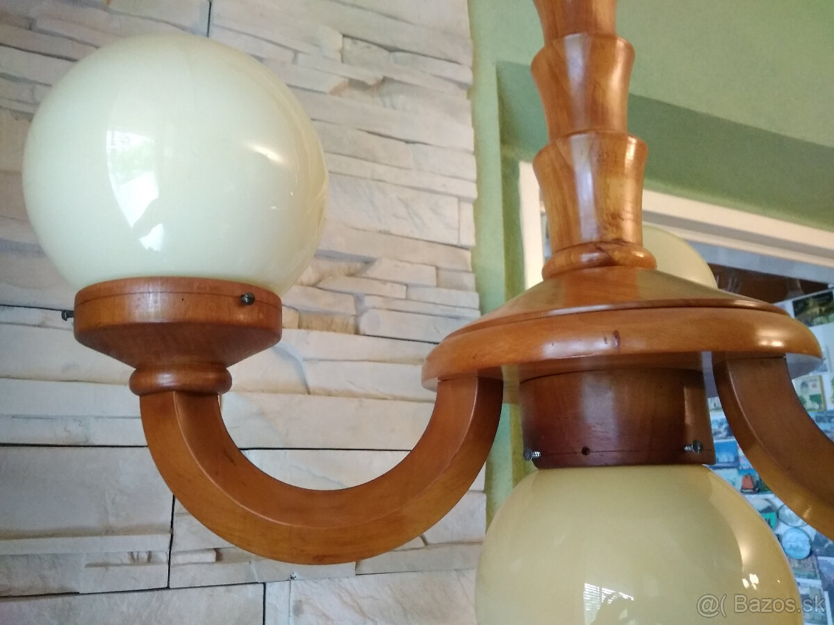 Drevený luster Art deco - 9