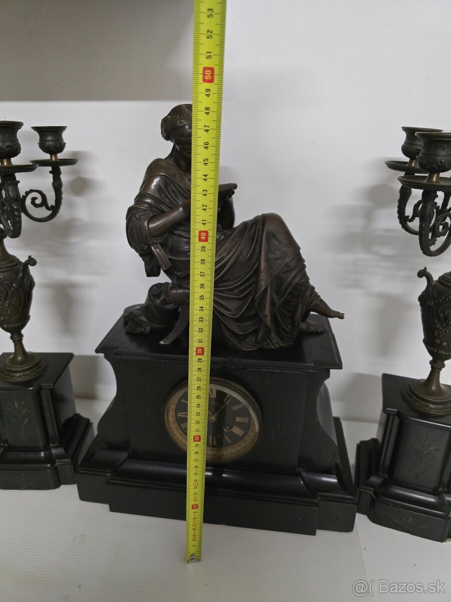 Krbove hodiny a svietniky bronz - 9