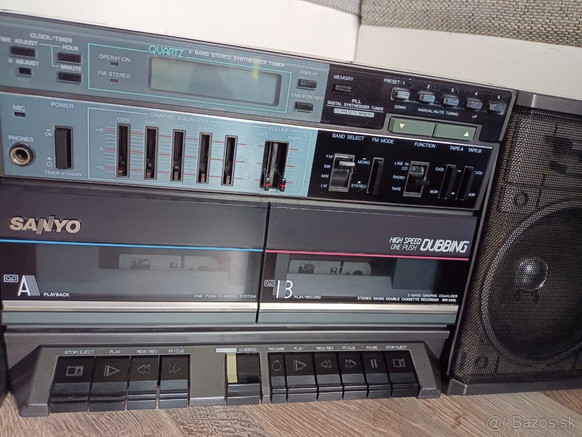 Sanyo MW255L radiomagnetofon retro 2 kazeťák - 9