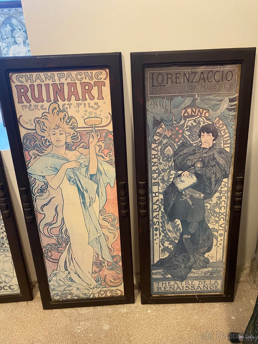 Alfonz Mucha krásne 4 secesné obrazy na stenu - 9