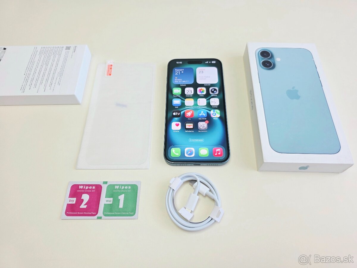 Apple iPHONE 16 PLUS TEAL 128GB,BATERKA 92% - 9