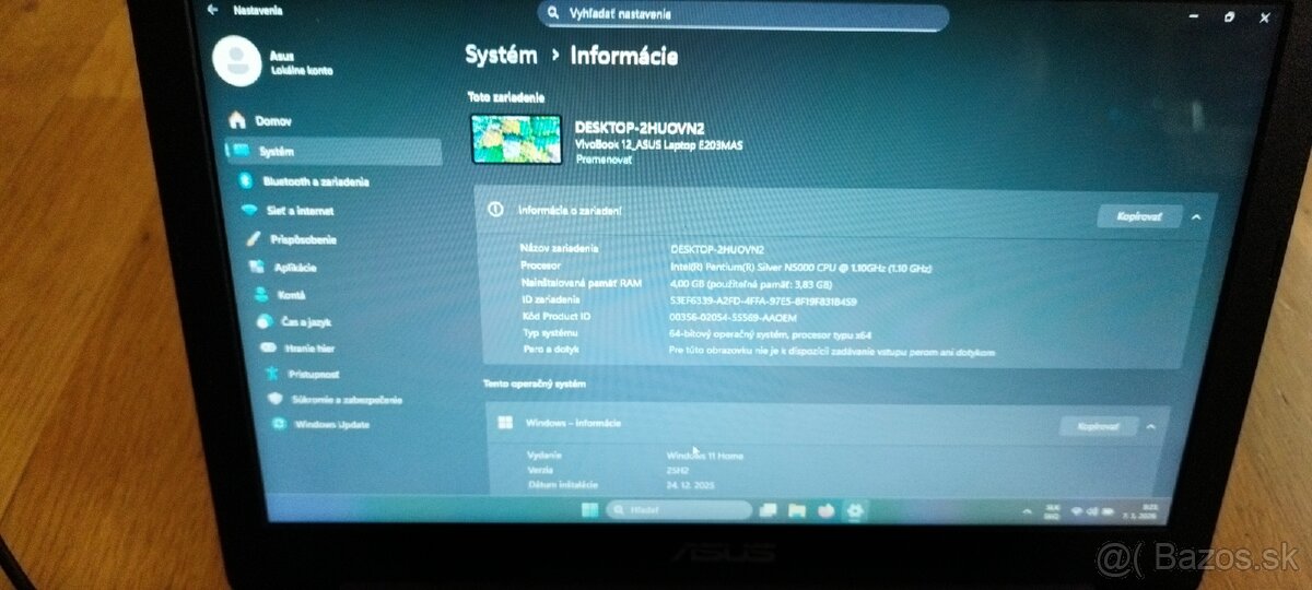 Predám notebook Asus Vivobook E203MA - 9