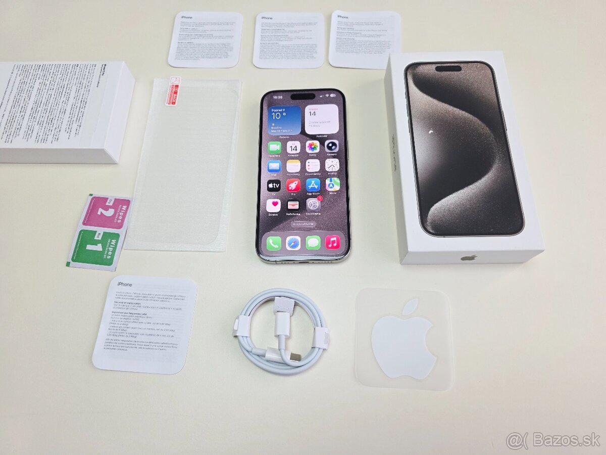 APPLE IPHONE 15 PRO 256GB NATURAL TITANIUM TOP STAV - 9