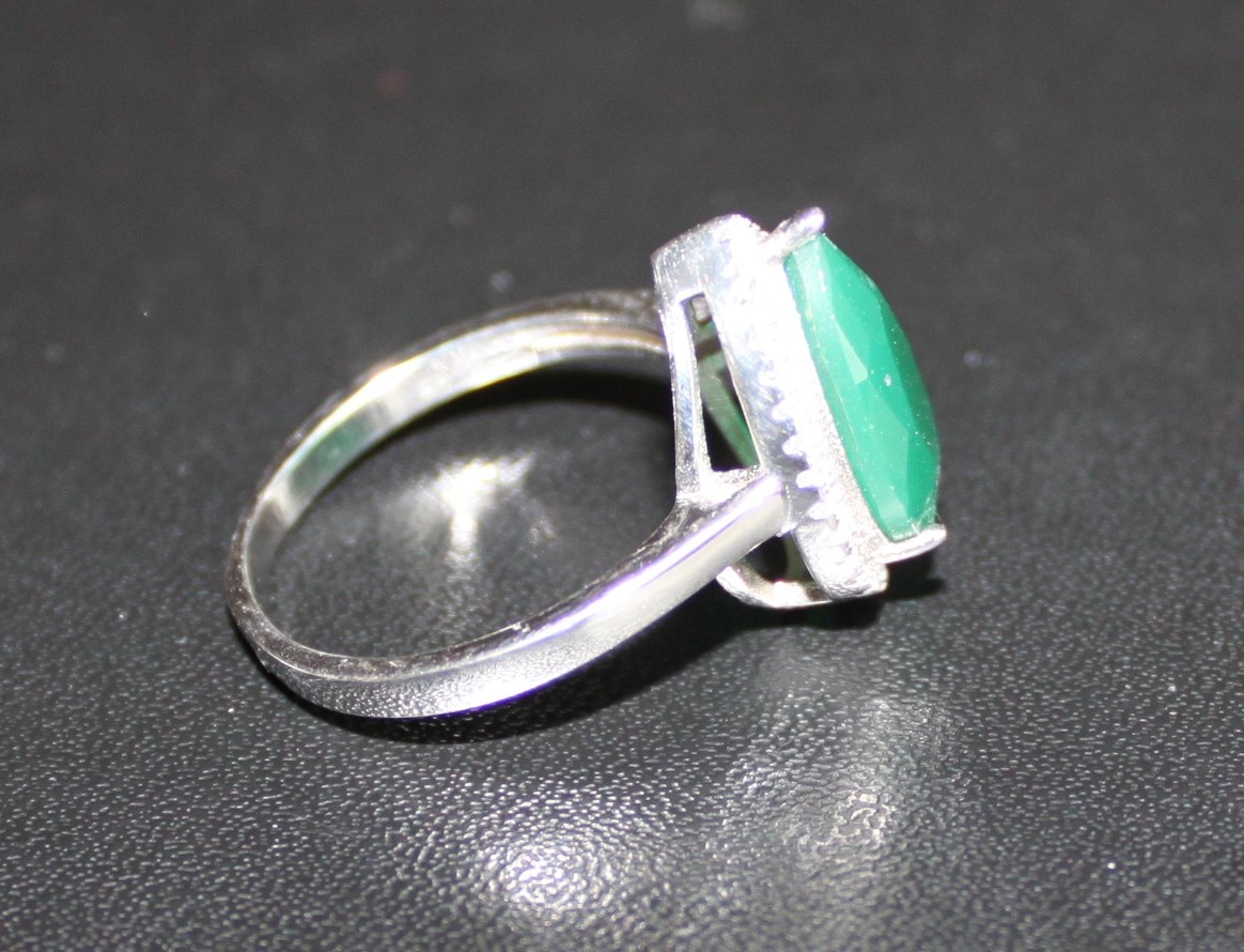 Prsteň a náušnice zelený jadeit - 9