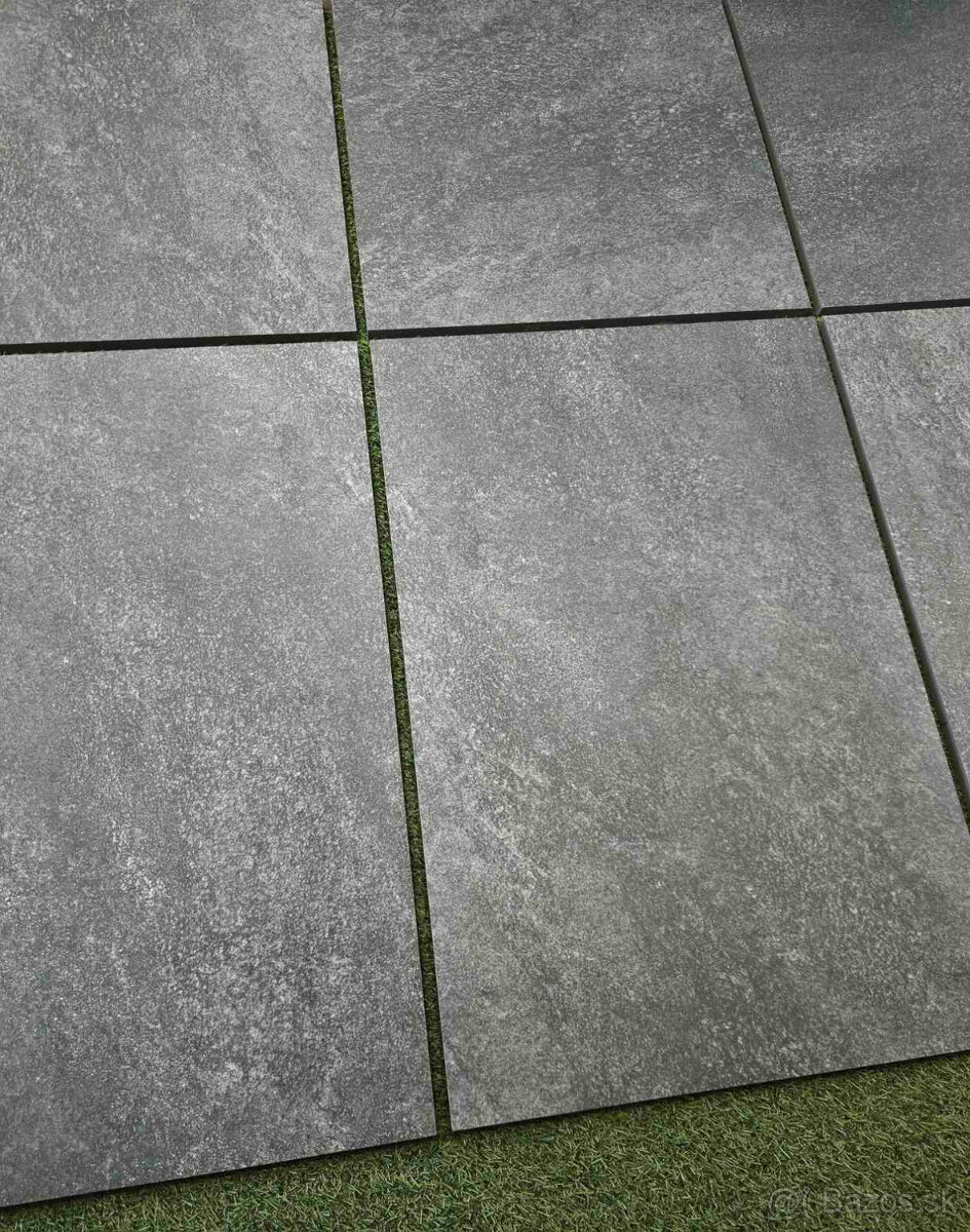 Dlažba veľkoformát 90x60, hrubka 2cm, aj na terče, antracit - 9