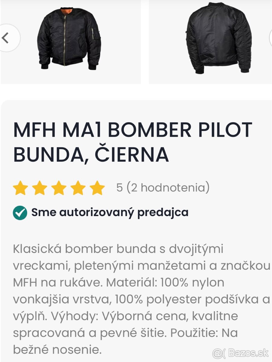 NOVÁ Pánska bunda bombera MA1 Bomber Pilot - 9