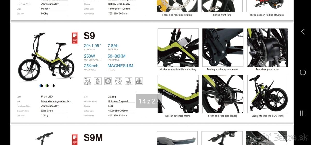 Elektrický bicykel onebot - 9