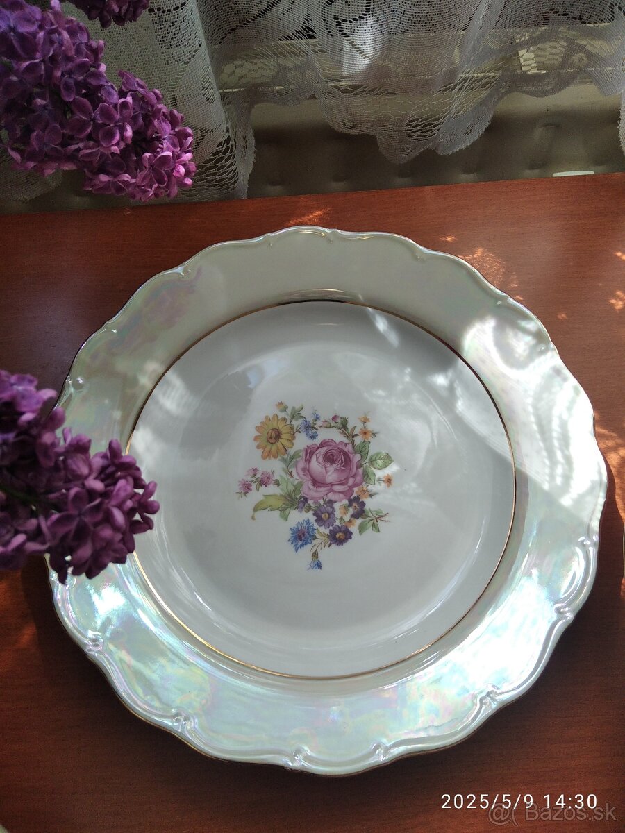 Obedová perleťova porcelánová sada - 9