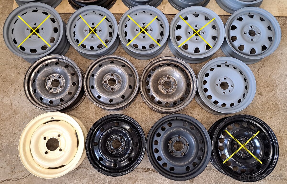 PLECH. DISKY PO 1 KUSE - ŠKODA, BMW, PEUGEOT, FORD,RENAULT, - 9