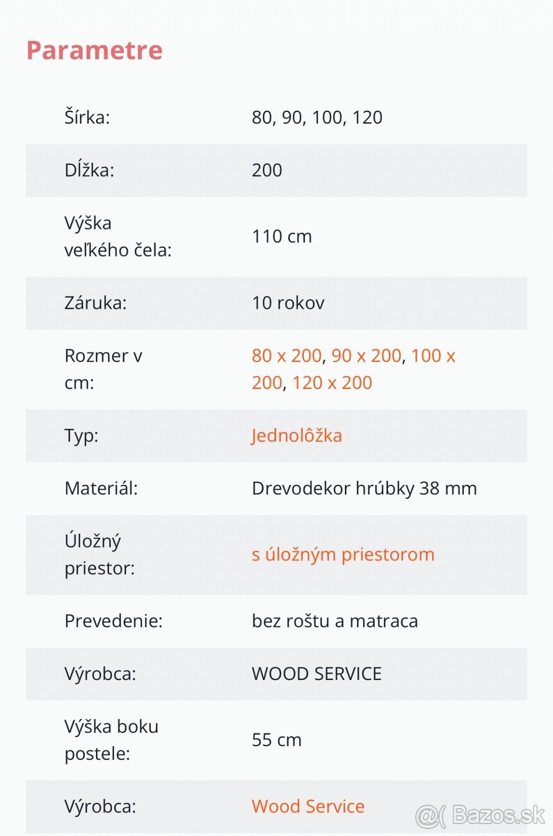 PREDÁM POSTEĽ s roštom a matracom - 9