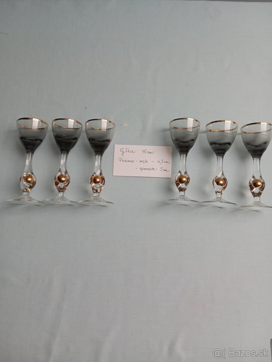 POHÁRE - ZLATÁ ZUZANA - dymová farba - 9