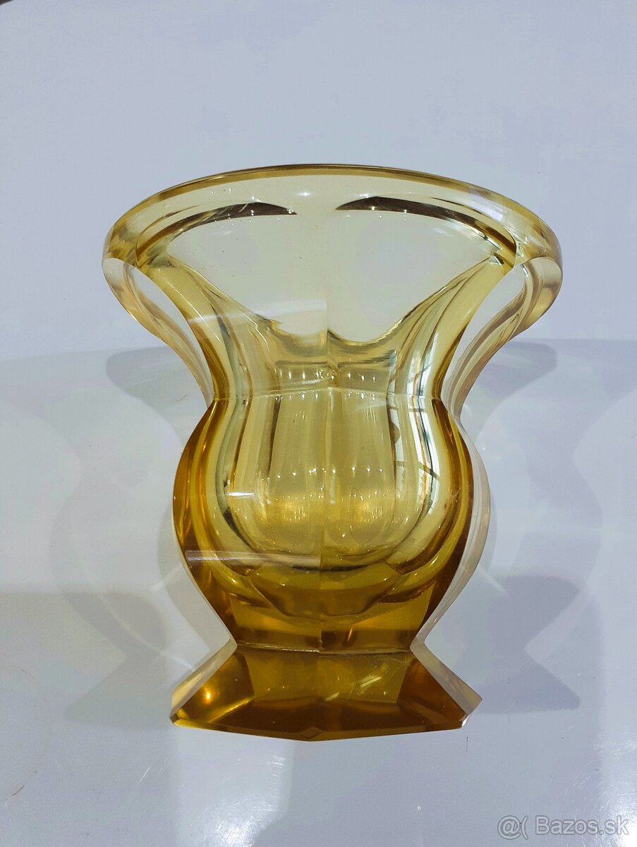 Váza, vázy - brúsené sklo, art deco. - 9