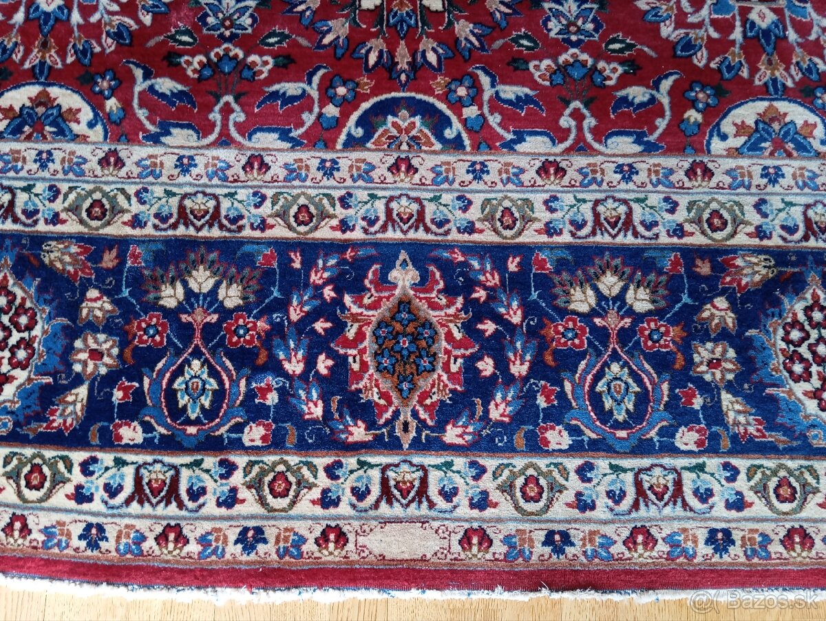 AKCIA🌟Majestátny ručne viazaný hodvábny Isfahan 4,1×3,1 m🌟 - 9