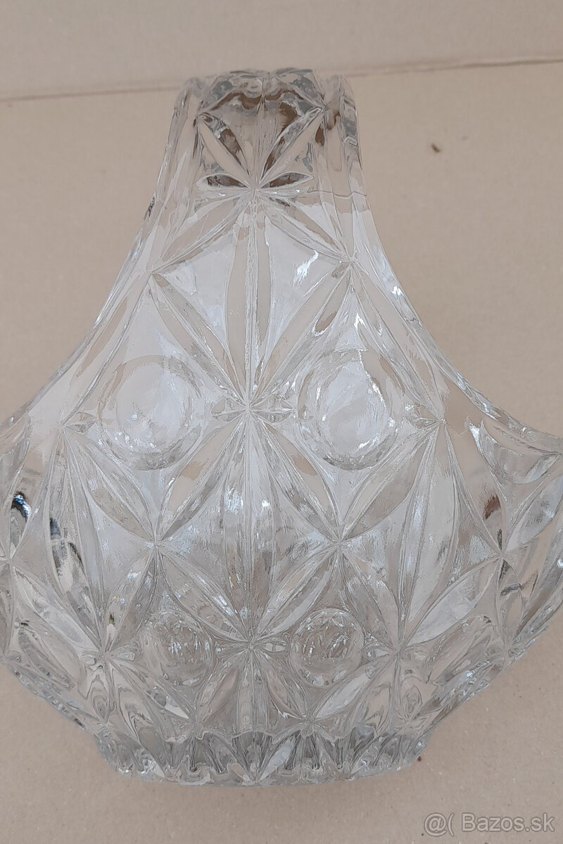 Misa na ovocie, retro brúsený košík, svietnik, solnička - 9