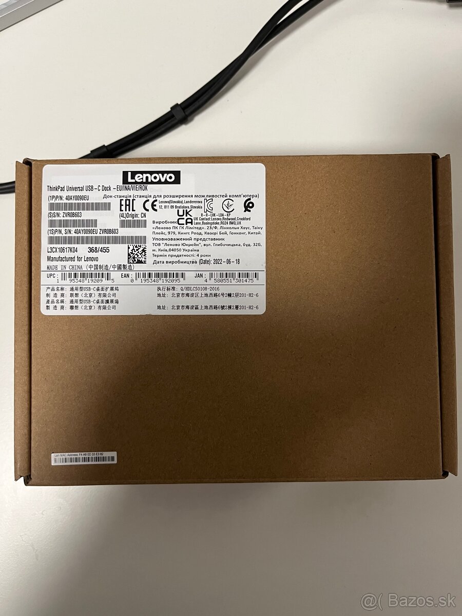 Lenovo ThinkPad Universal USB-C Dock (nerozbalené) - 9