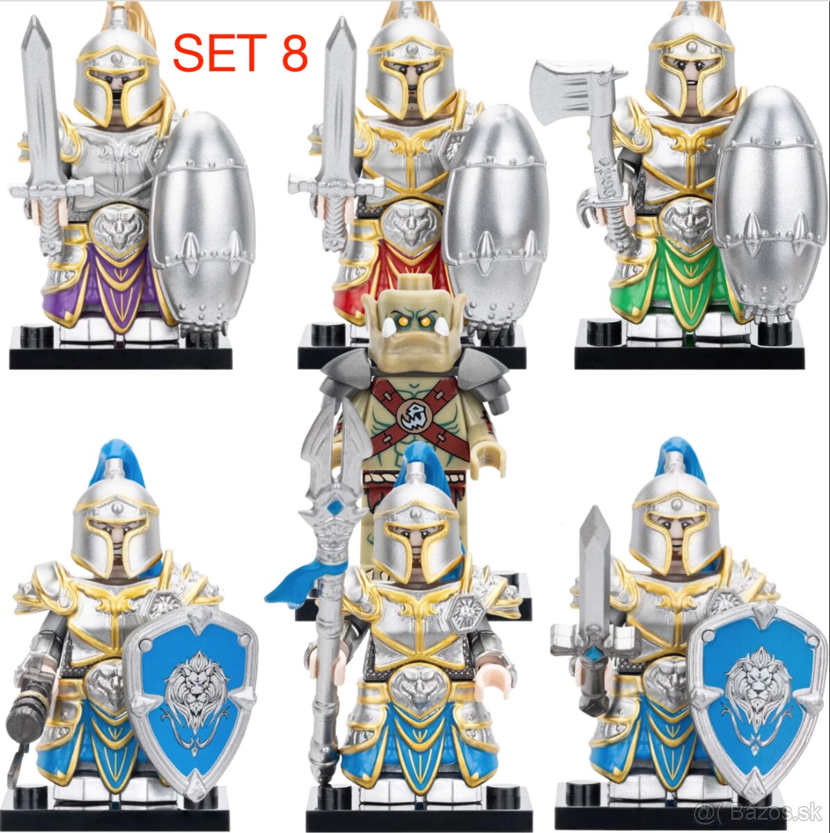 Figúrky Rytieri 1 (8ks) - typ lego, nové, nehrané - 9