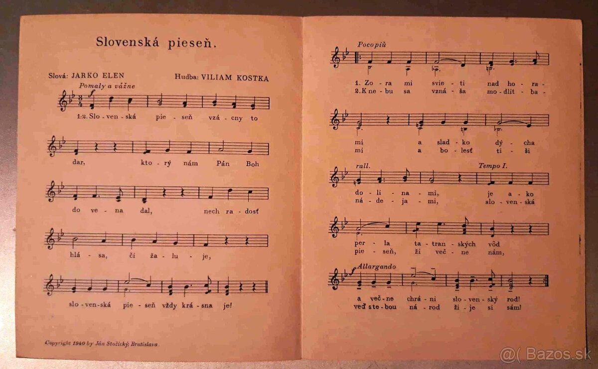 Slovenský štat- predám dobove noty-piesne,rozne..Pochody HG, - 9