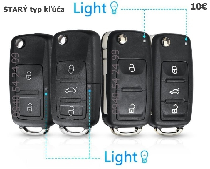 Obal autokľúča pre VW SEAT ŠKODA - 9