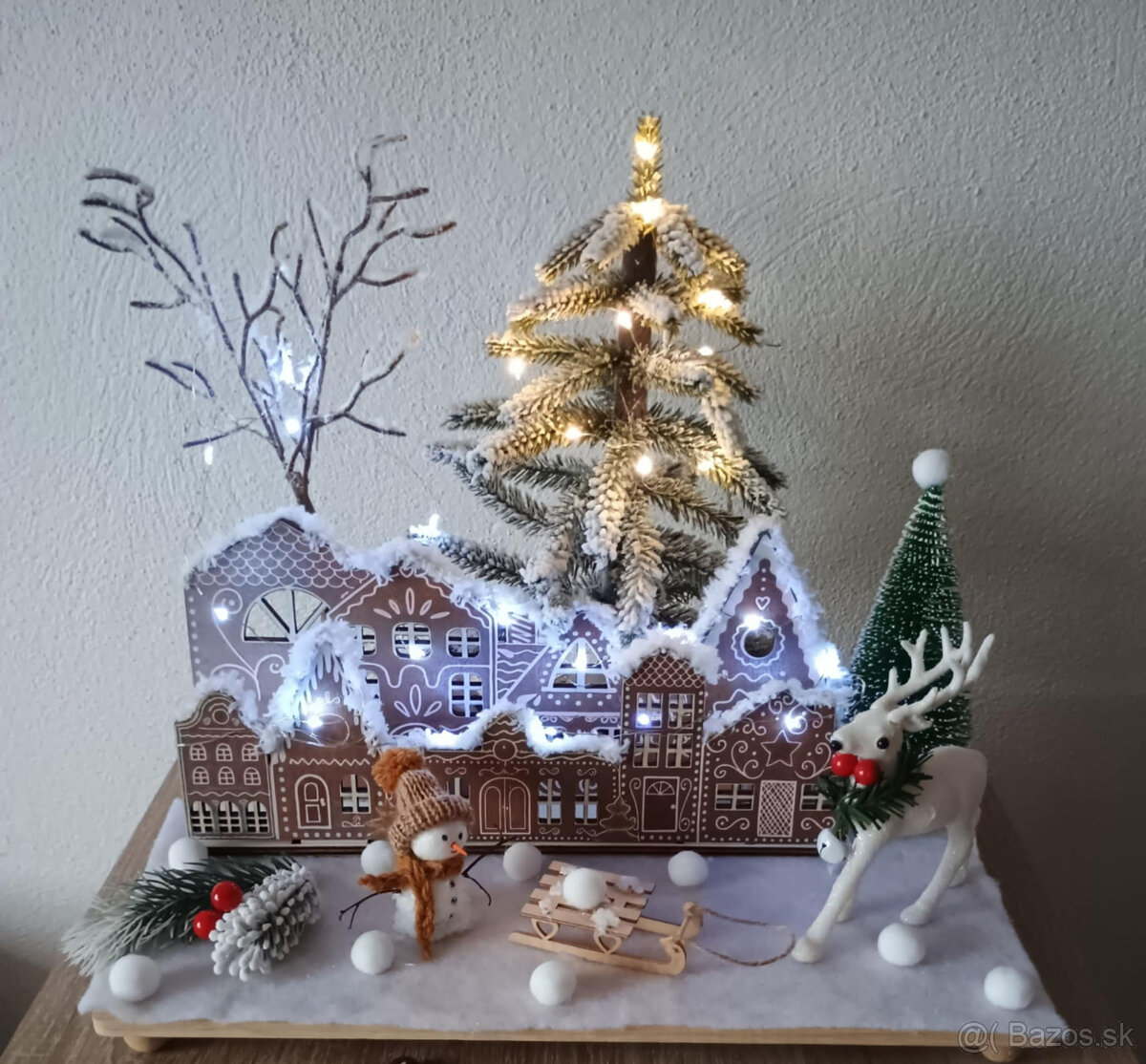 Dekorácia na stôl s 1 sviečkou. Vianoce - 9