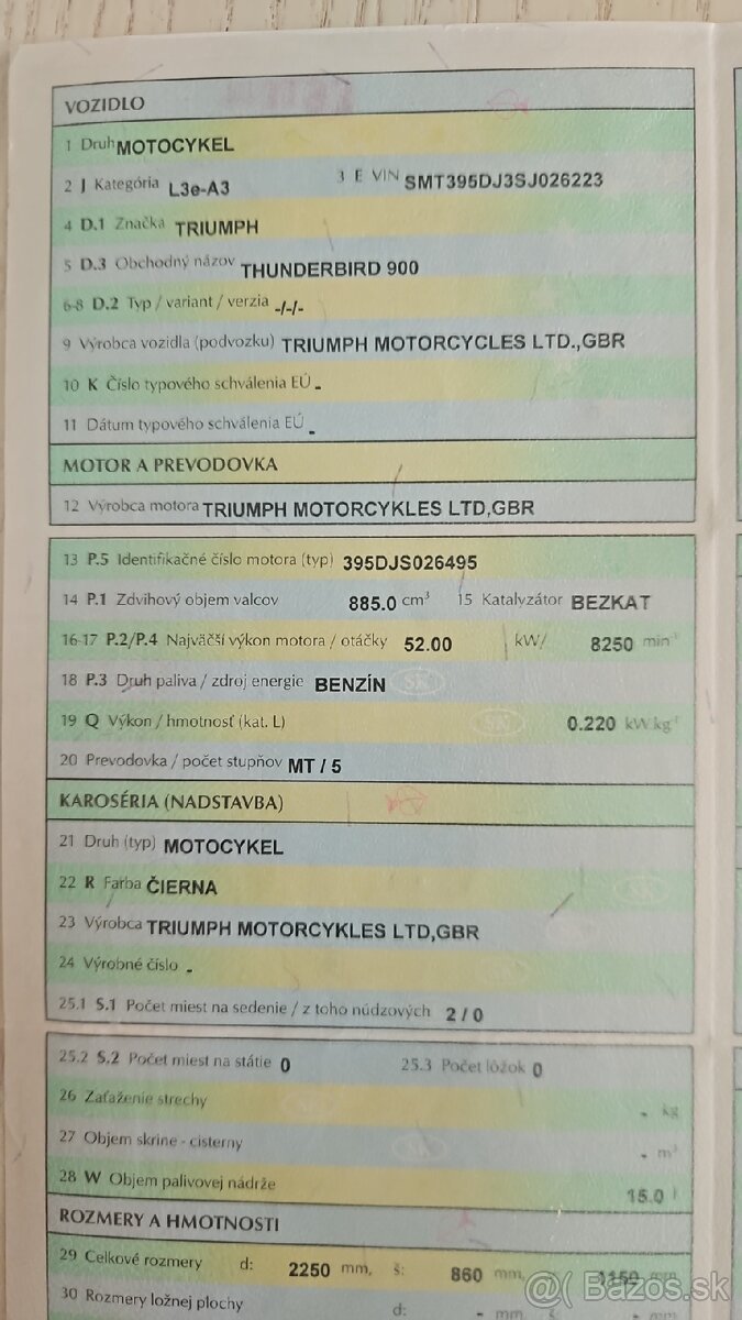 Motorka Triumph Thunderbird 900 - 9