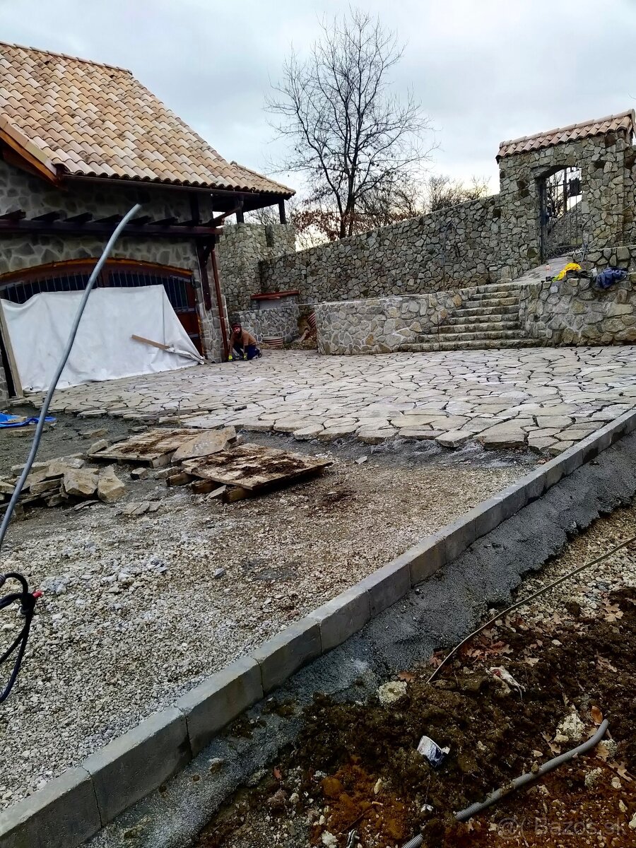 Kamenárske práce, oporné múry, chodníky a svahy z kameňa, - 9