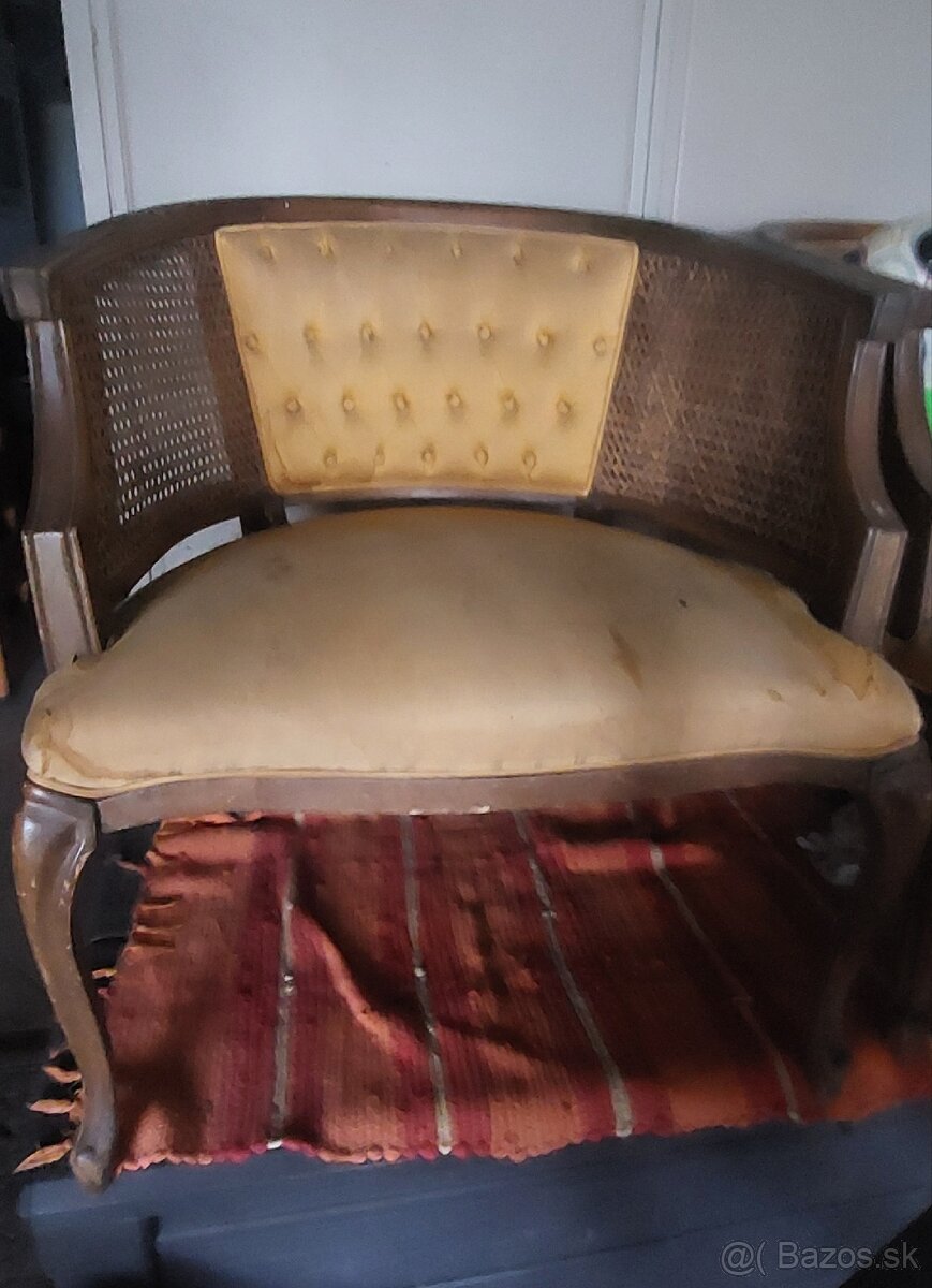 Kožené kreslo, gauč korpus, starožitné kreslo - 9