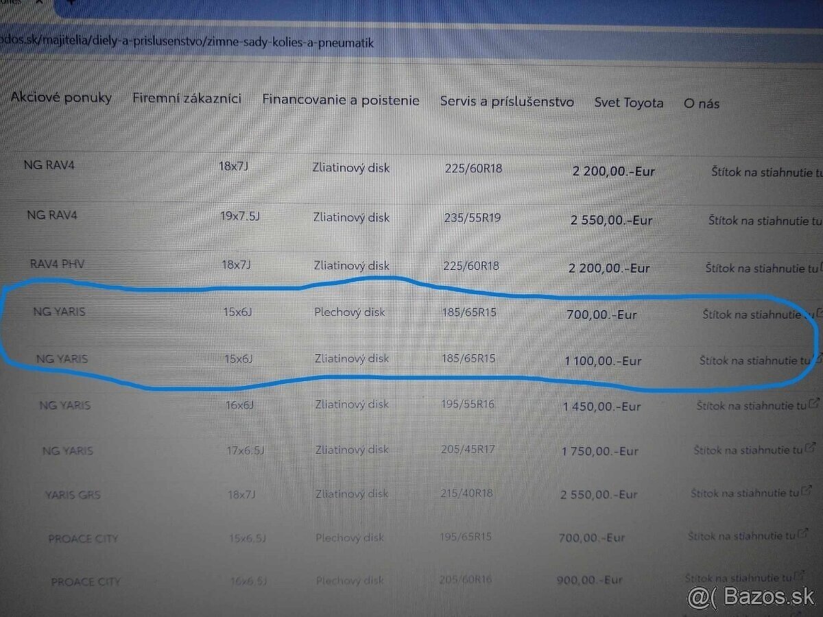 15" TOYOTA YARIS + TPMS zimné pneu,originál. - 9