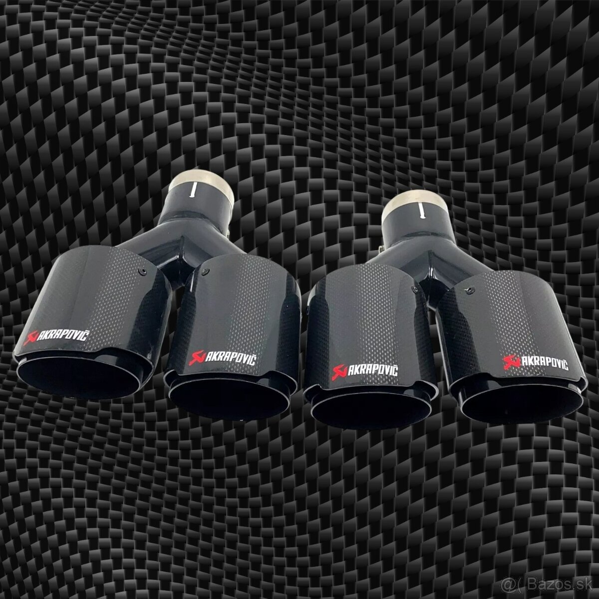 Nerezová koncovka výfuku Carbon dizajn s logom Akrapovič - 9