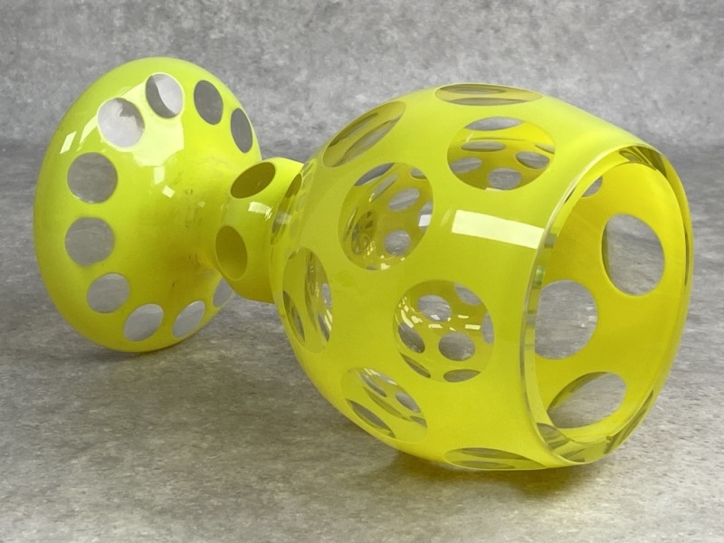 Kalich z vrstveného skla optický dekor Art deco - 9