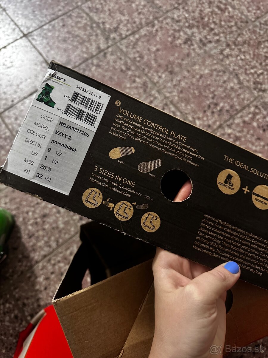 Detské lyžiarky Elan 32,5 zeleno-čierne - 9