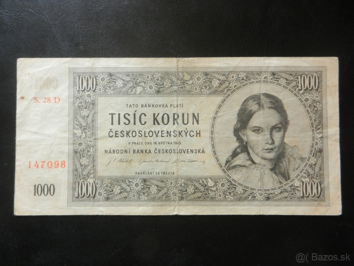 Bankovka 1000Kčs 1945 - 9