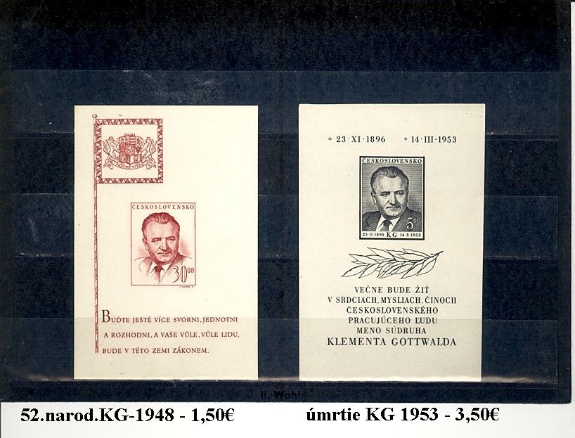 Poštové známky Československo 8 - 9