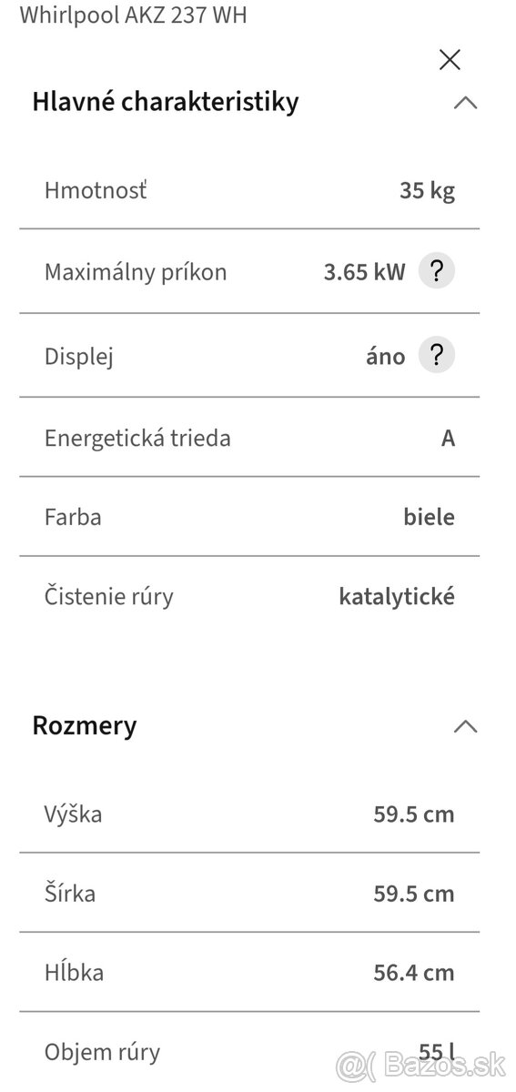 PREDÁM Whirlpool vstavaná rúra - 9