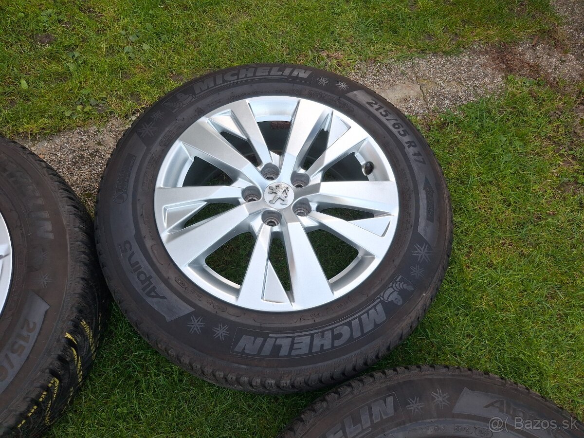 17" ALU 5x 108 orig peugeot,.. zimné 215/65 r17 michelin - 9