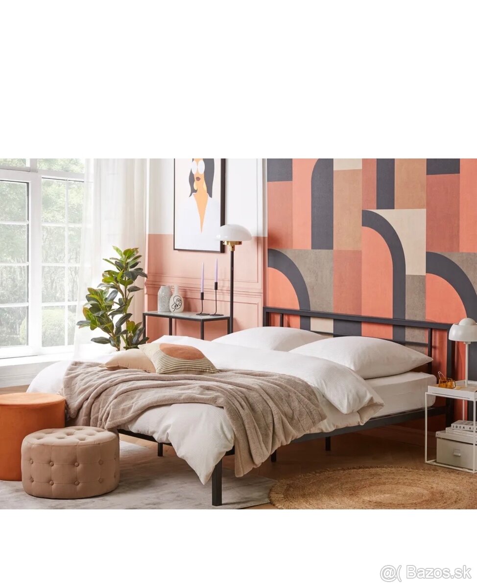 Predám čiernu kovovú posteľ 180x200 - 9