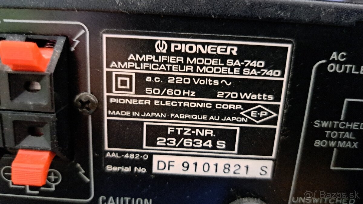 PIONEER - zosilňovač, tuner, stereo cassette deck - 9