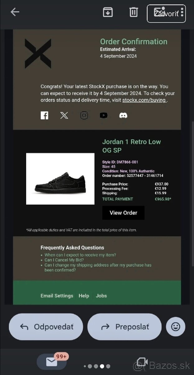 Jordan 1 Low "Travis scott" Black Phantom. - 9