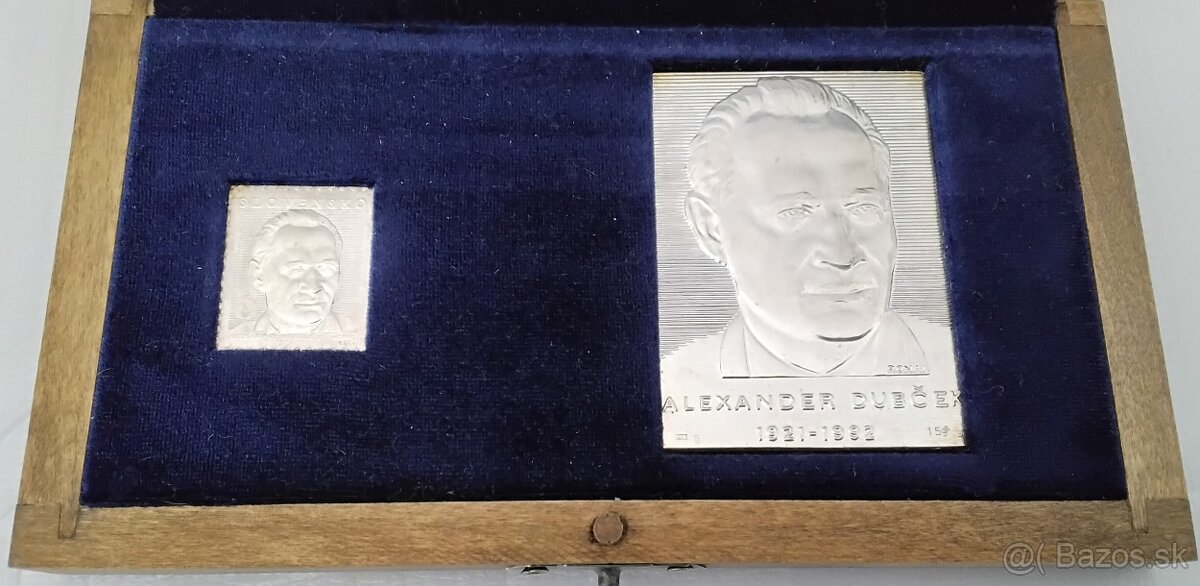 Plaketa a znamka , striebro AG, Dubček - 9