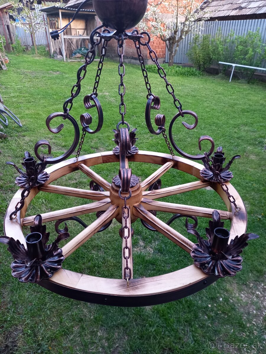 Luster z dreveného kolesa - 9