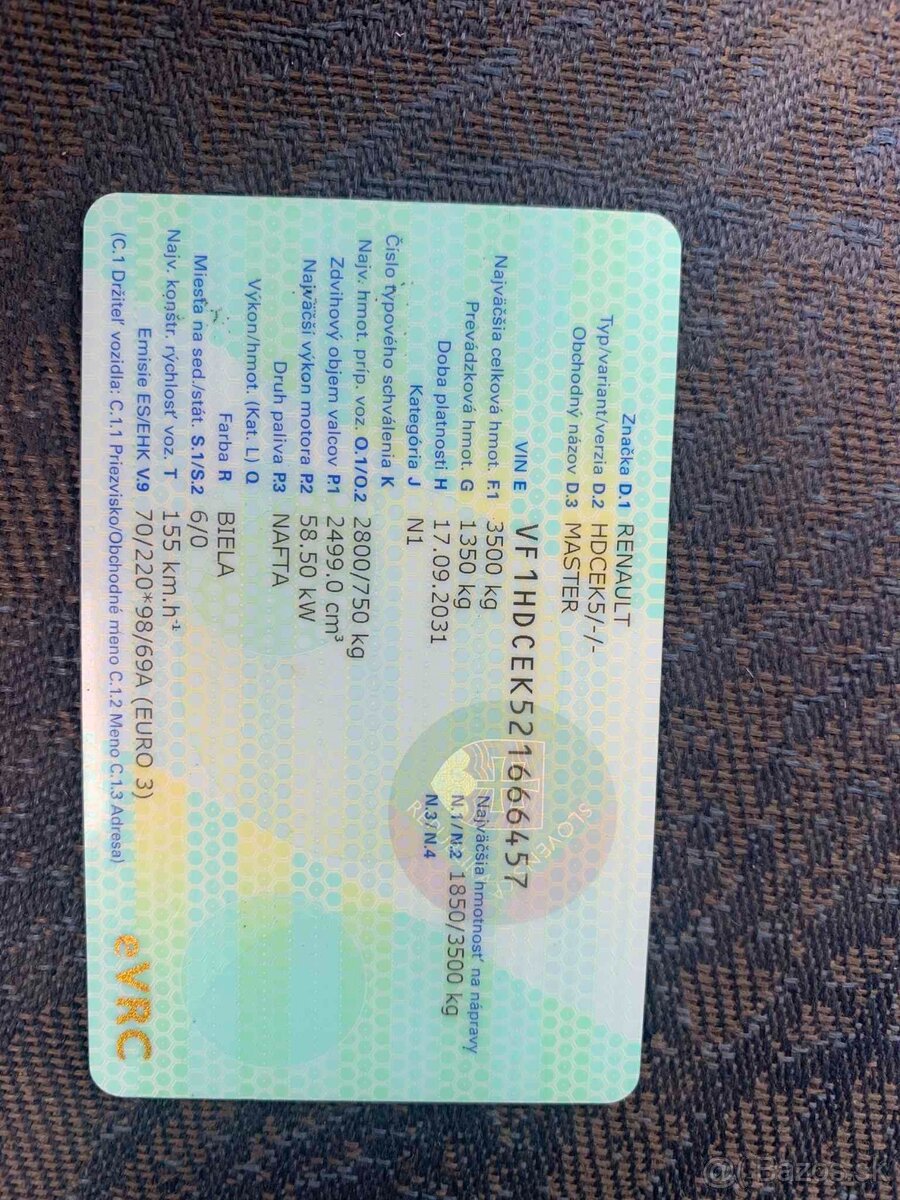 Renault master valník 2.5D r.v.2000 7miest - 9