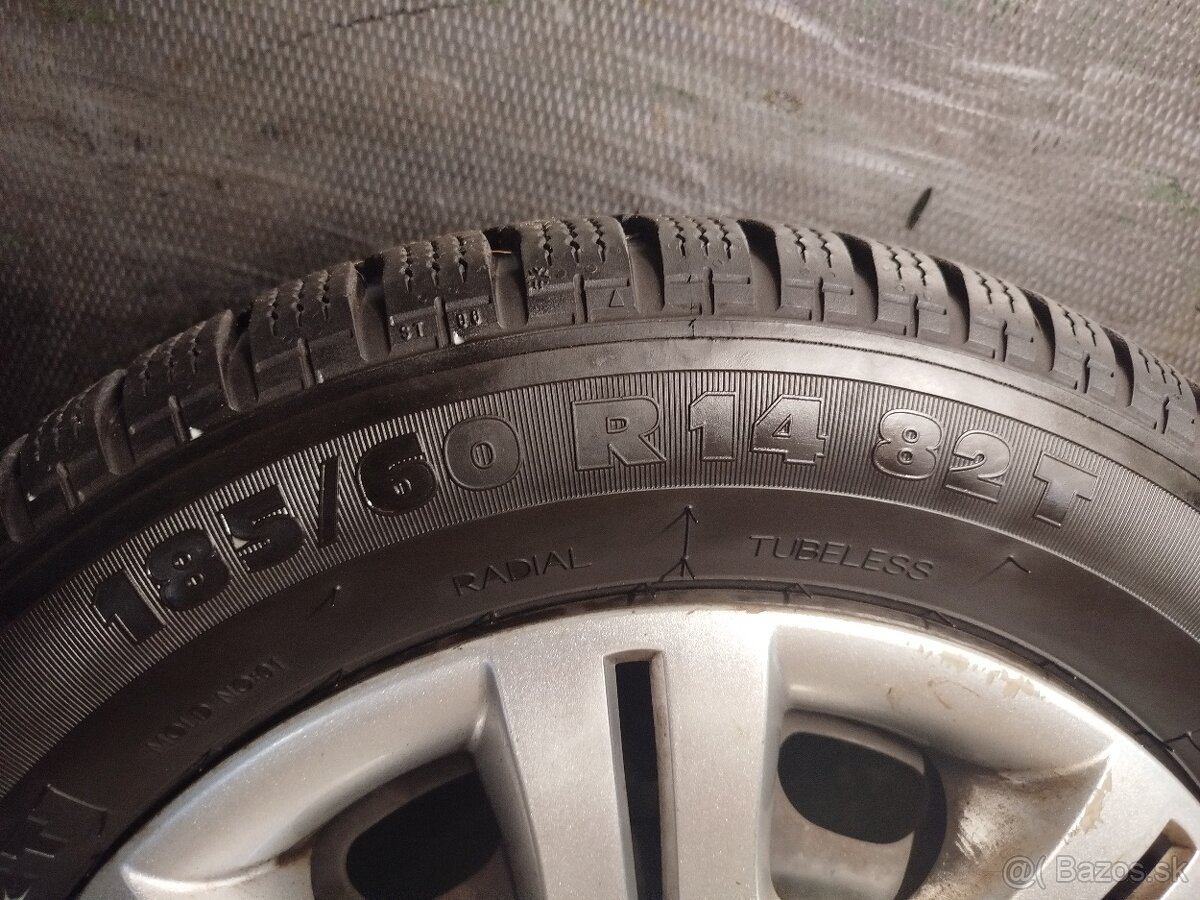 5x100 R14 185/60 R14 zimné 8mm originál škoda - 9