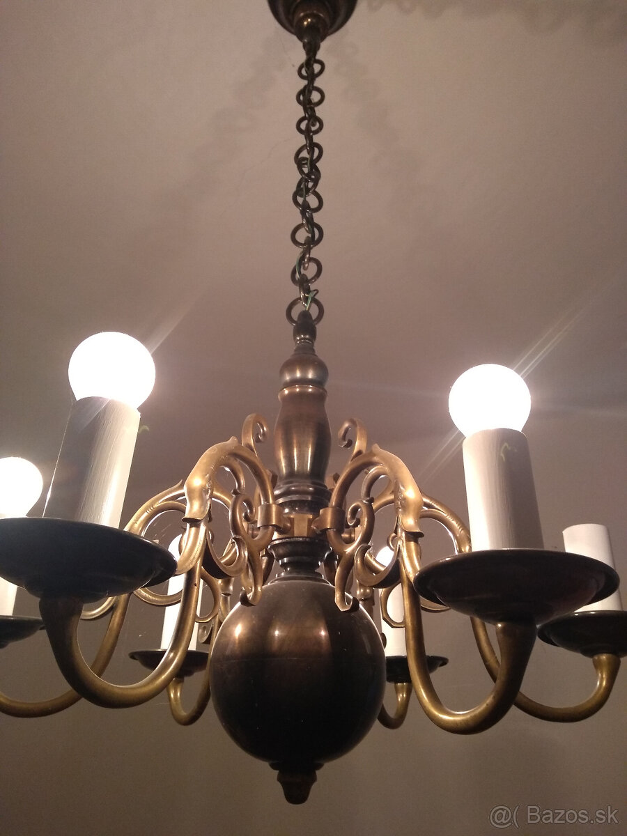 Predám mosadzný luster - 6 ramenný - 9