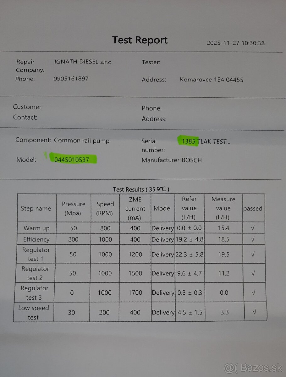 vysokotlakové čerpadlo + protokol, video - 9