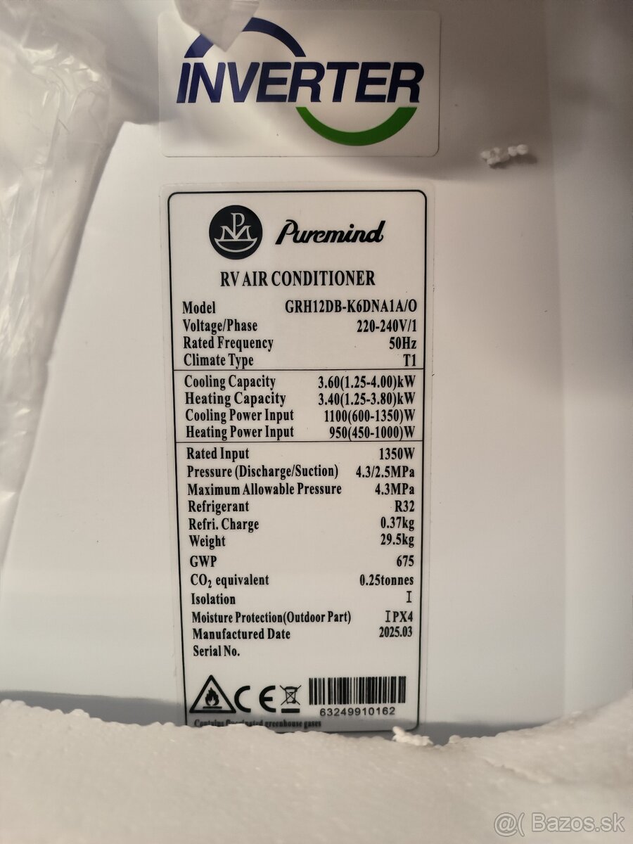 4 Kw Strešná klimatizácia Puremind 220 V 12000 BTU + Kurenie - 9