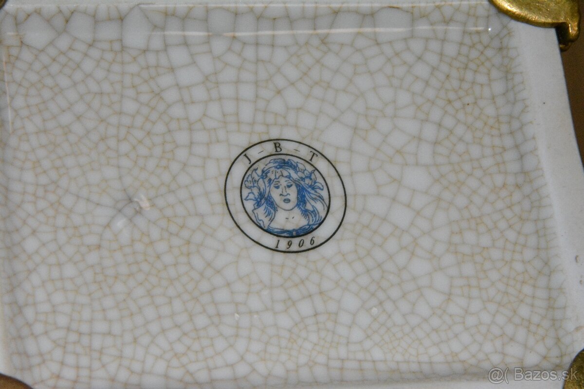 Secesní váza - porcelán + bronz - 9